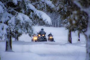 Snowmobile,In,The,Canadian,Winter
